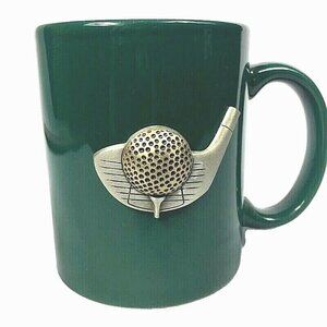 3-D Golf Theme Coffee Mug Cup Green with Aluminum Driver & ball St. Patrick Day